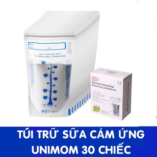 Hộp 30 chiếc túi trữ sữa Unimom 210ml Hàn Quốc cảm ứng nhiệt/ không cảm ứng nhiệt