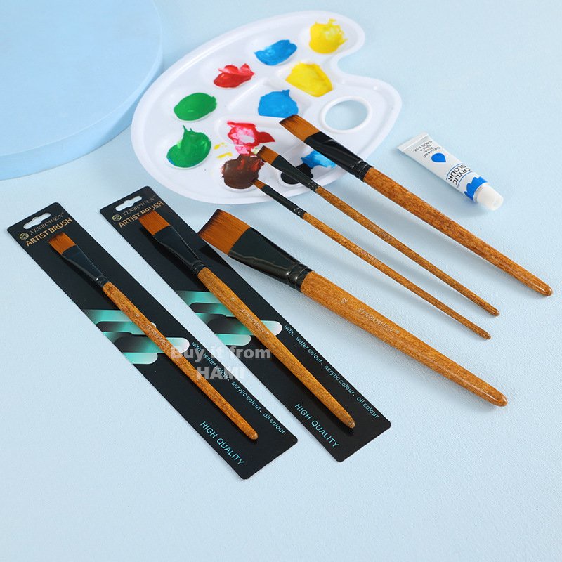 Cọ vẽ đầu ngang màu nước, sơn dầu, acrylic