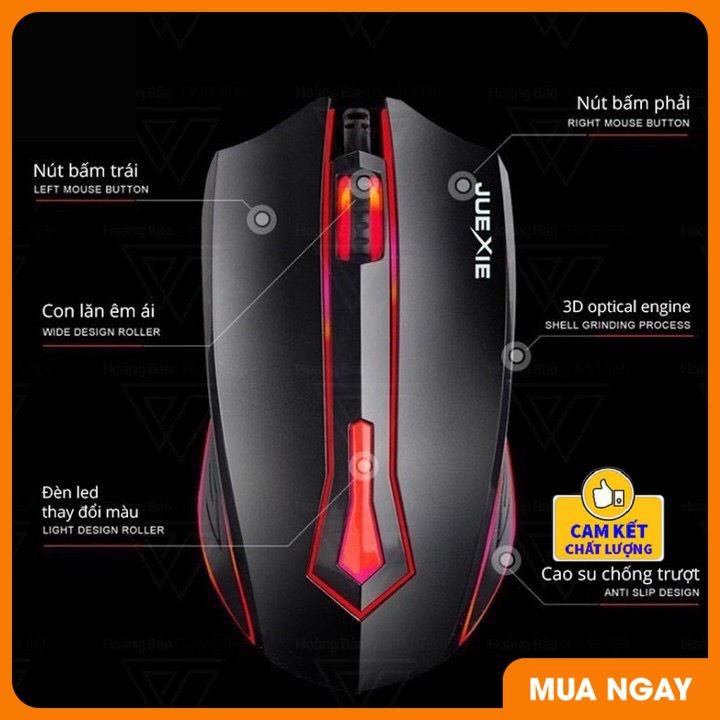 Chuột Quang Gaming JUEXIE M611 LED Cao Câp Có Dây Cực Nhạy + Tặng kèm lót game thủ ngẫu nhiên