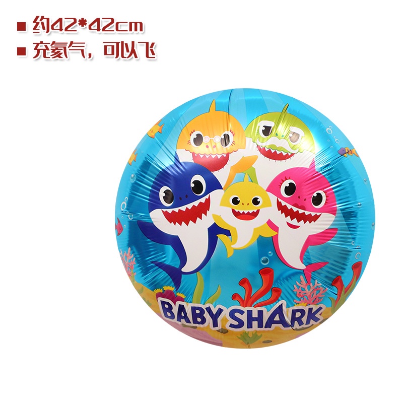 Bong Bóng Phim Nhôm Hình Gia Đình Cá Mập Hoạt Hình Trang Trí Tiệc