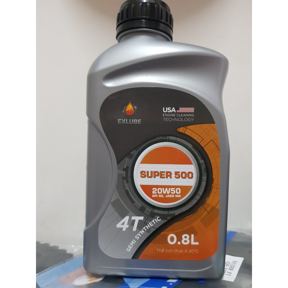 [NGẬP TRÀN ƯU ĐÃI]Nhớt Super 500 20W50, nhớt Super 500-total 20w50 nhớt cao cấp cho xe máy cũ chai 0.8/1L lít