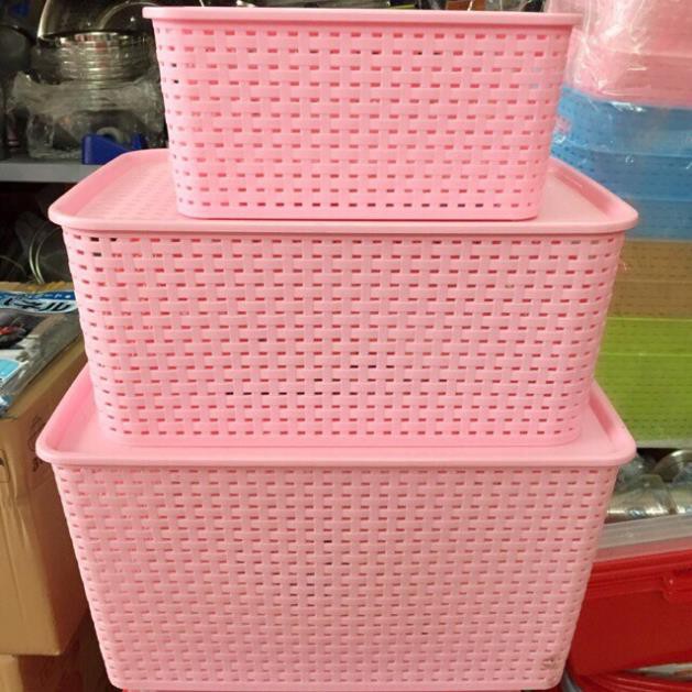 ( RẺ VÔ ĐỊCH) Giỏ Đan có nắp size lớn