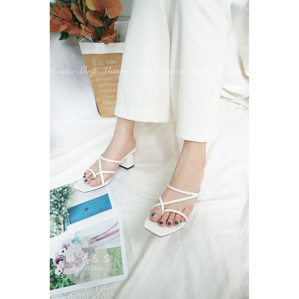 Giày guốc nữ  xỏ ngón dây chéo 5cm thời trang MYSS  - SU70
