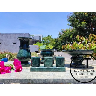 Lư hương, bát nhang, đồ thờ bằng đá xanh ấn độ