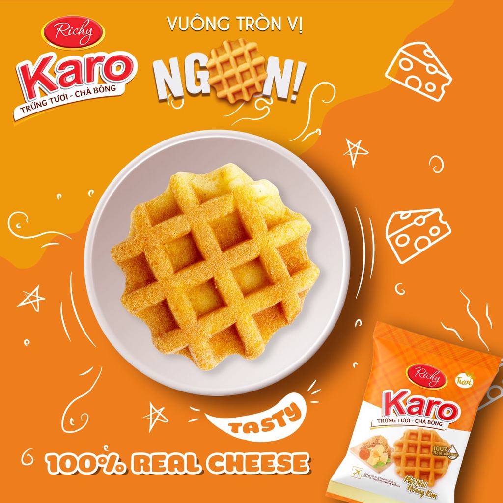 Bánh Karo Trứng tươi - Chà Bông Richy Gói 6 Cái