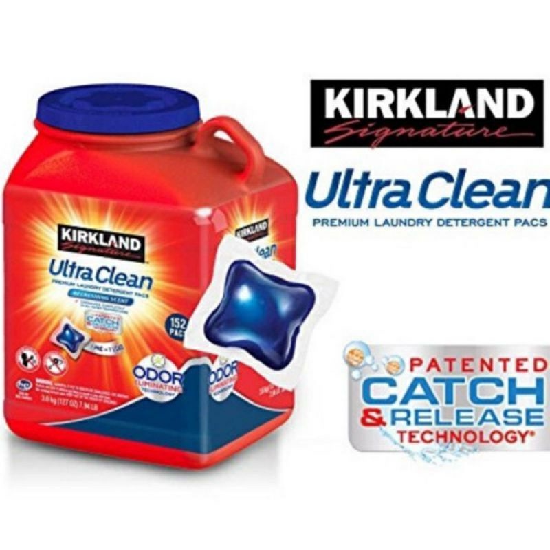 Viên giặt xả thơm quần áo Ultra Clean Kirkland của Mỹ 152 viên