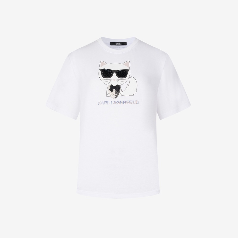 Áo Thun Cotton Tay Ngắn In Họa Tiết Karl Lagerfeld Thoải Mái Cho Nam Và Nữ