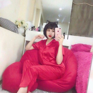 Bộ đồ lụa satin quần dài áo cộc