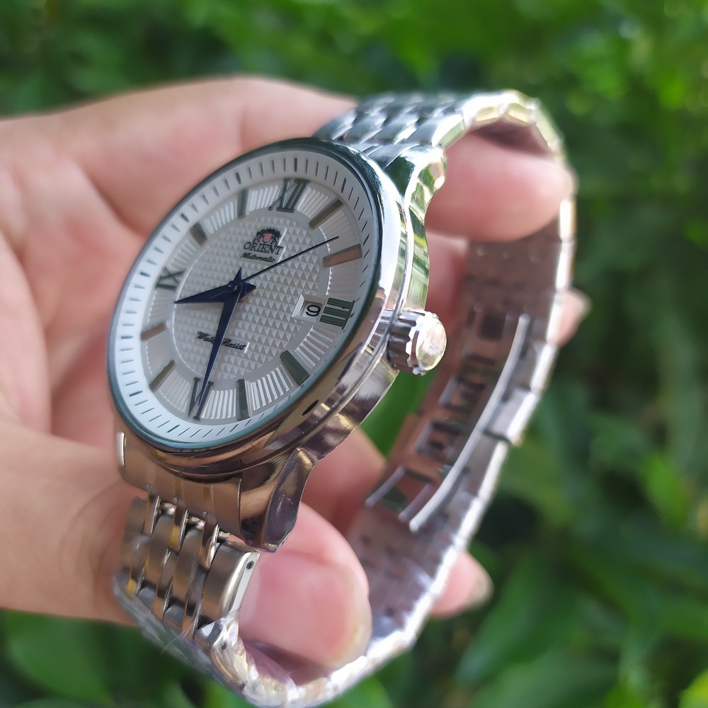 Đồng hồ nam Orient dây thép máy nhật cao cấp