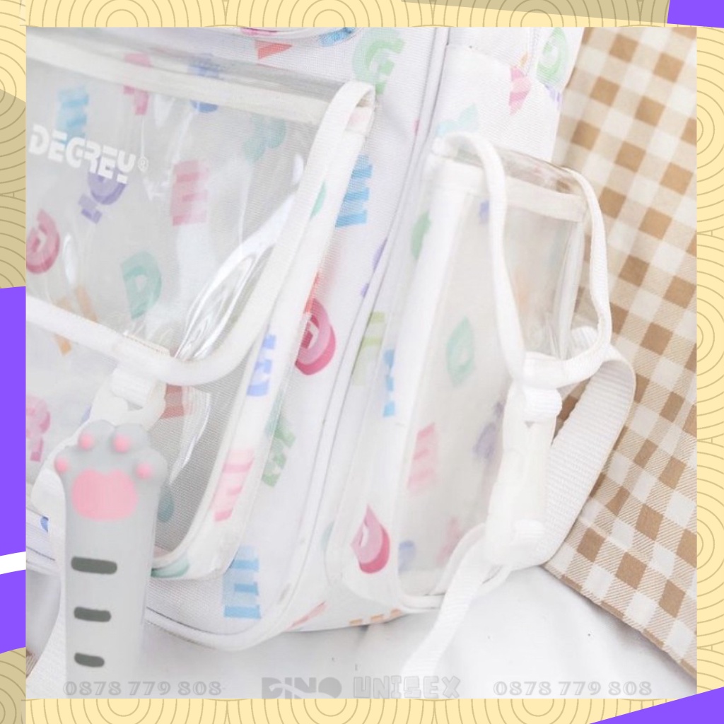 Balo Thời Trang Degrey Hoạ Tiết Chữ | Balo Đi Học Unisex Chuẩn Cao Cấp
