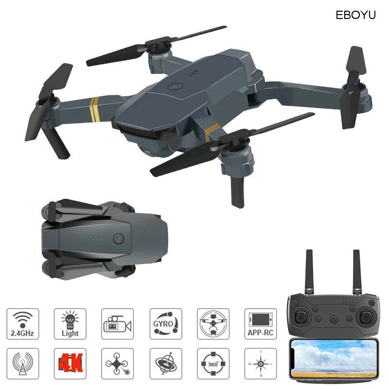 Flycam - Máy Bay Điều Khiển Từ Xa Có Camera  - Kết Nối Wifi Với Điện Thoại - Gấp Gọn