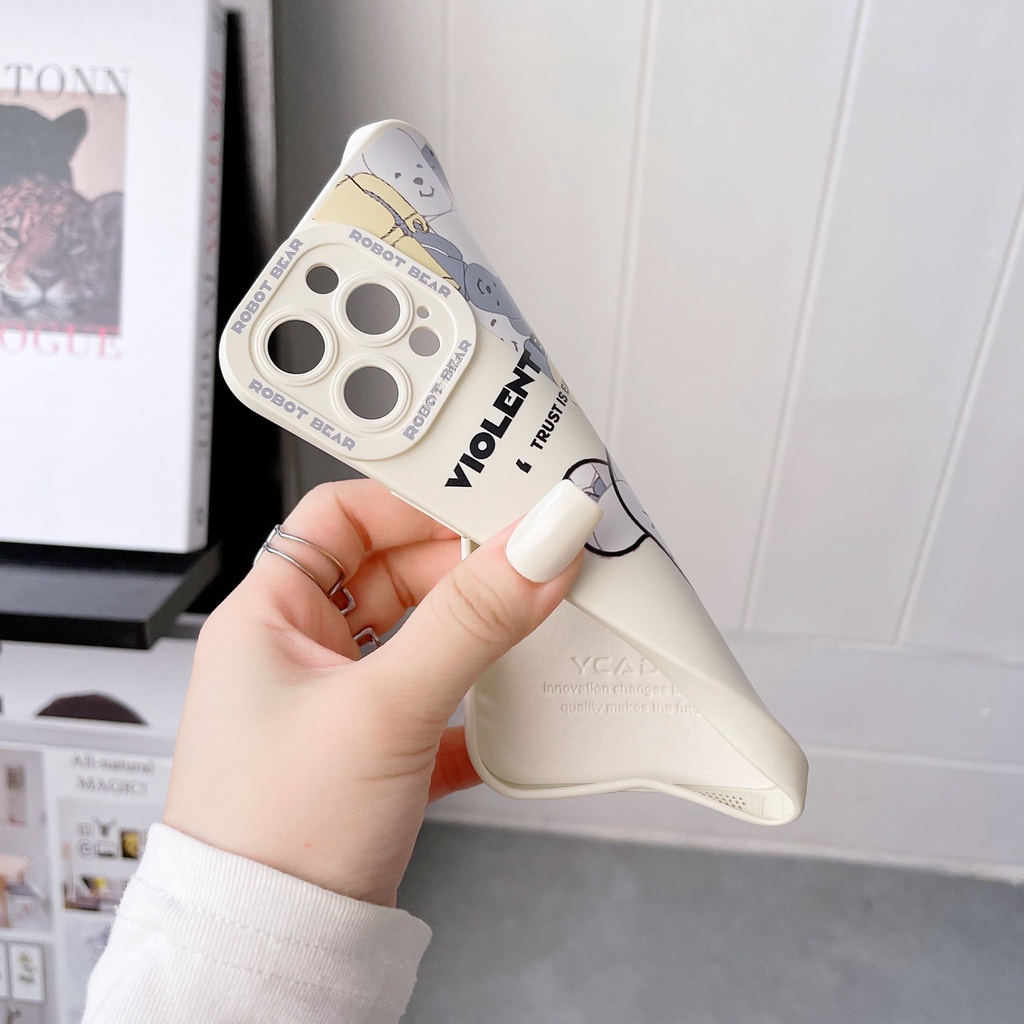 Ốp điện thoại hình gấu thích hợp cho iphone 14 ProMax i14 plus 13 Pro Max i13 13pro 11 ProMax i11 X XR Xs Max 12 ProMax