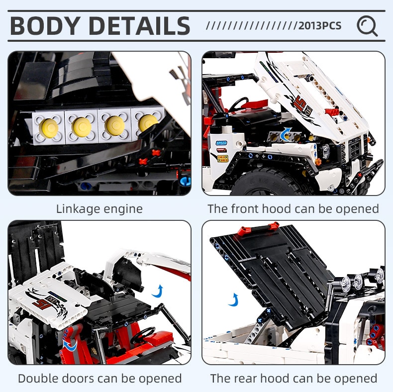 Mô hình đồ chơi giáo dục Lắp ráp siêu xe  MOULD KING 18005 APP Technic Car The MOC-2412 Custom Pick-Up 4X4 Off-road Car