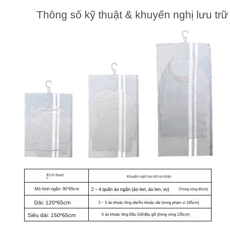 Du Tuo treo xuống áo khoác túi nén chân không lưu trữ quần chăn bông gia dụng chống ẩm cực lớn có khí