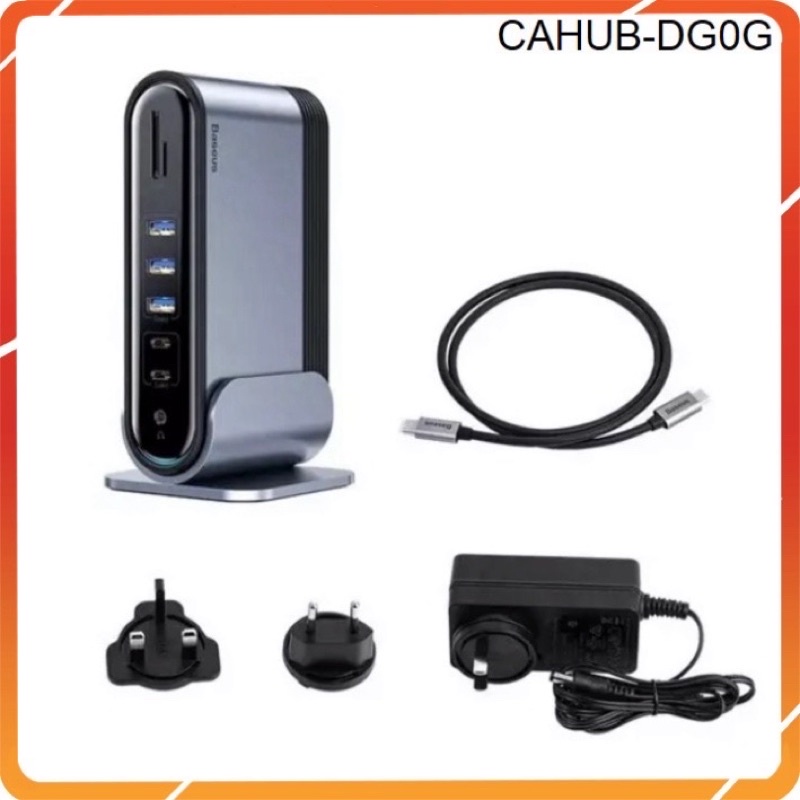 Bộ Adapter Hub Baseus Work Station 17 in 1 hỗ trợ mở rộng  Lan , TF, AUX, HDMI, USB 3.0, PD 100W Type C cho PC , Laptop