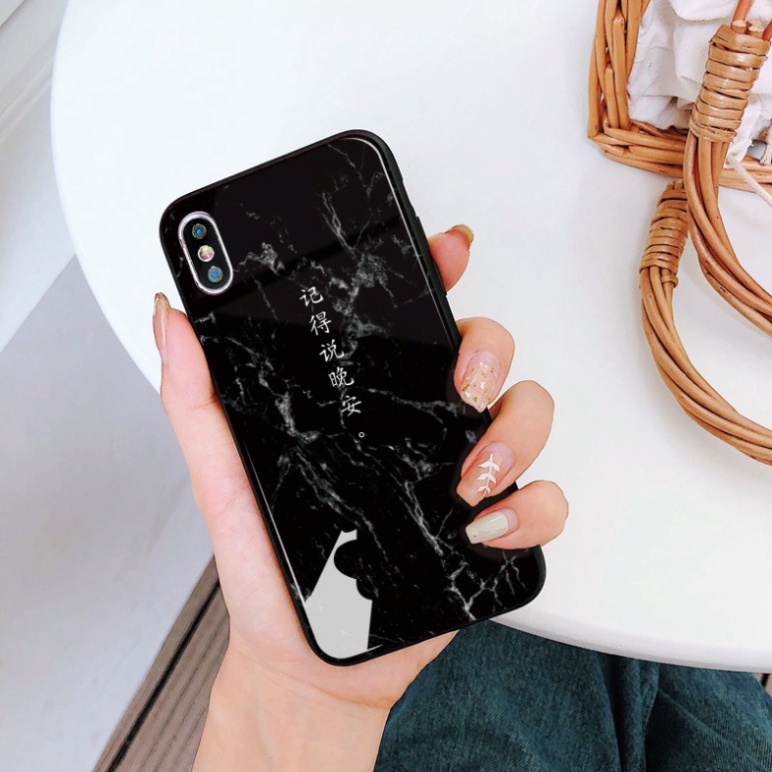 Ốp lưng iphone 6, 7, 8 Plus, X, XS, XR, XSMAX, 11, 11PRO, 11 PROMAX, 12, 13 PROMAX CHỮ KIỂU trắng đen BẰNG KÍNH PKVN