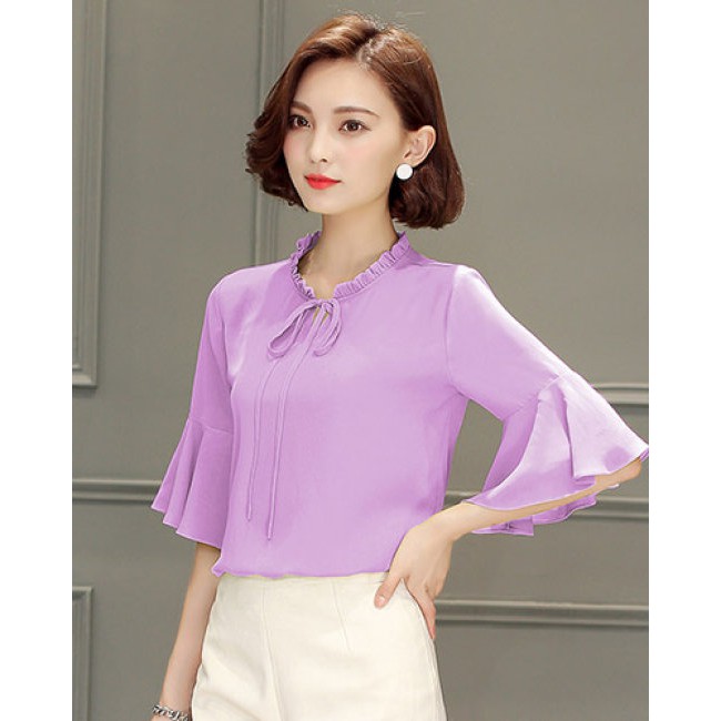 Áo Cổ Nhún Bèo Tay Loe