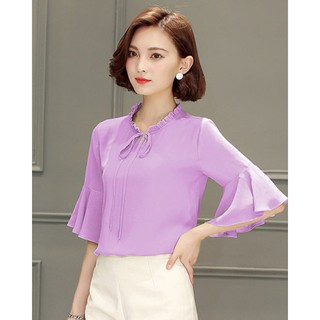 Áo Cổ Nhún Bèo Tay Loe