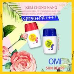 KEM CHỐNG NẮNG OMI SUNBEAR SPF50+/PA++++ CHO BÉ VÀ NGƯỜI LỚN (ĐỎ VÀ XANH) 30GR - HÀNG NHẬT NỘI ĐỊA