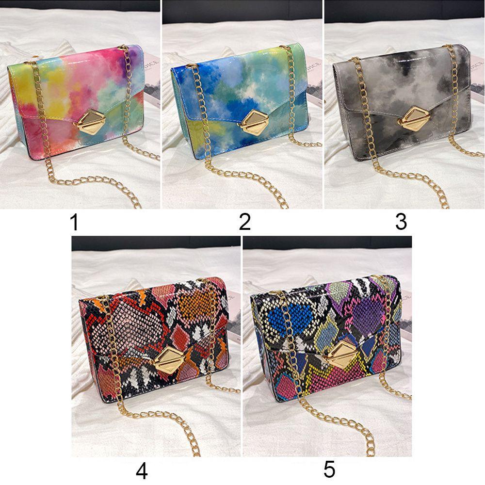 MIHAN1 Túi Đeo Chéo Vai Họa Tiết Da Rắn Nhiều Màu Sắc Cho Nữ