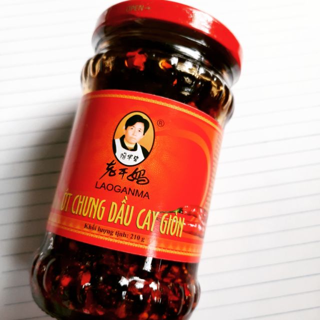 Ớt Chưng Dầu Laoganma Cay Giòn 210gr - Ớt + Hành phi giòn thơm thơm cay nhẹ