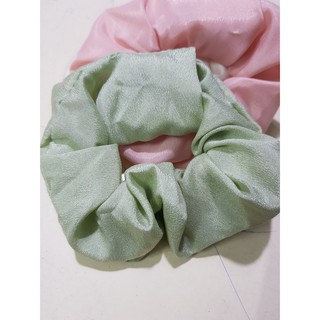 {Ảnh thật} cột tóc vải scrunchies von lụa ánh kim mềm xịn