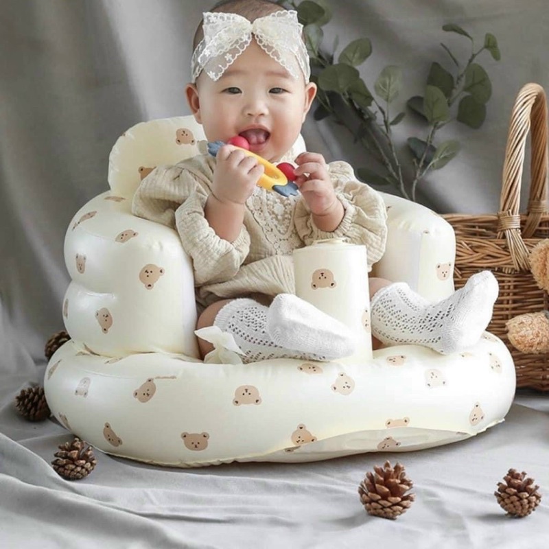 Ghế hơi tập ngồi xuất Hàn họa tiết xinh xắn cho bé
