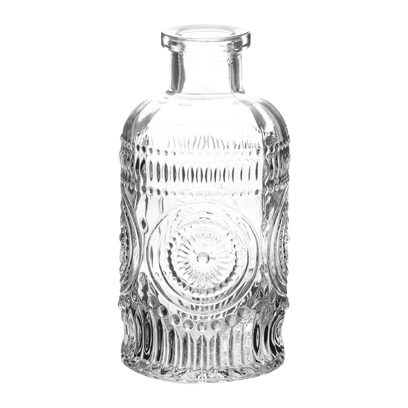 SWEEJAR Lọ hoa thủy tinh dập nổi phong cách châu Âu trang trí nhà cửa