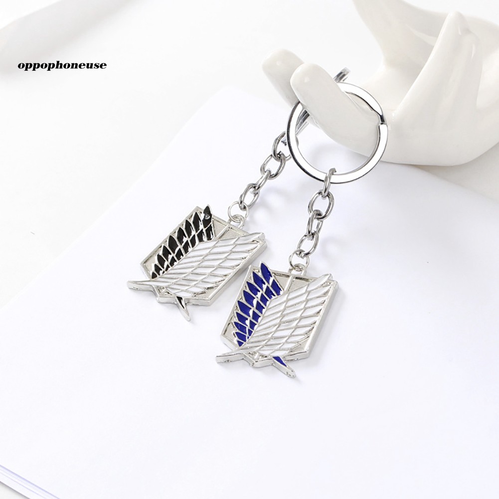 【OPHE】Attack On Titan Anime Keychain Giant Legion Flag Cosplay Jewelry Key Ring Gift