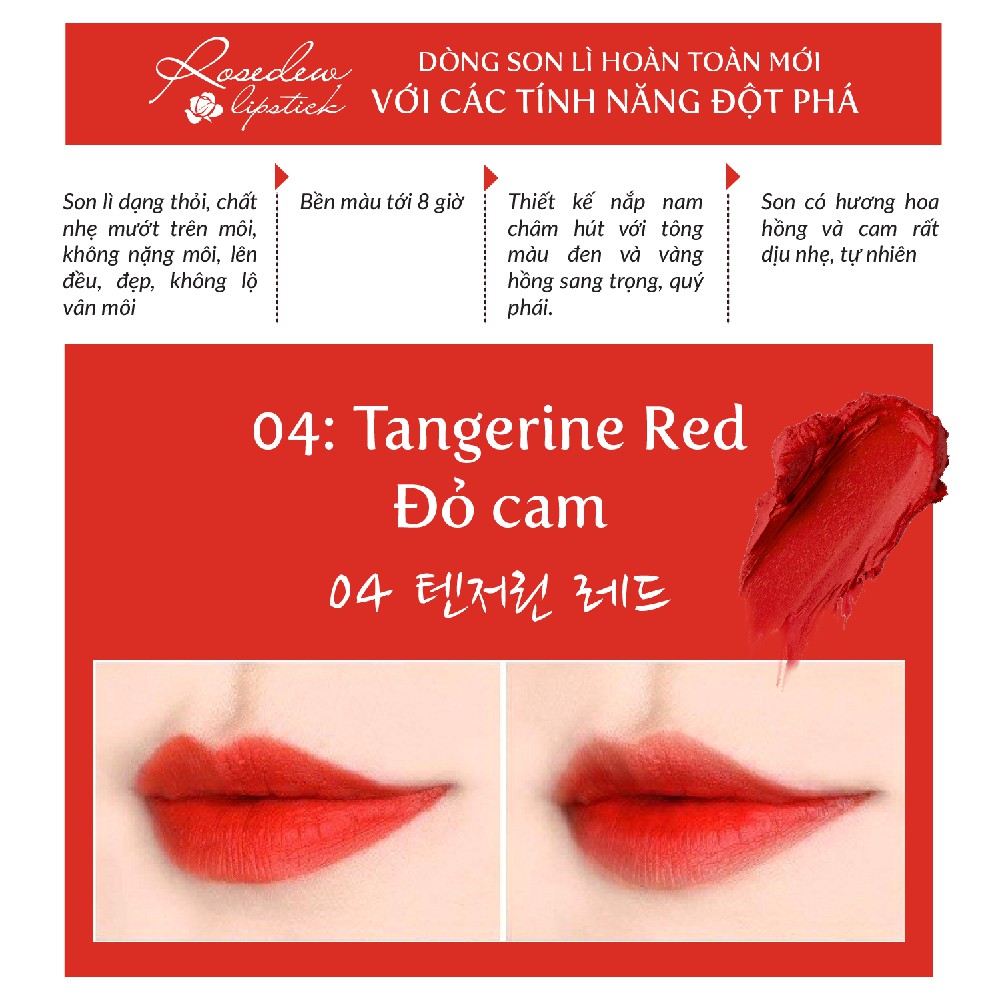 Son lì Beauskin Rosedew Matte Creamy Lipstick 04 3.5g