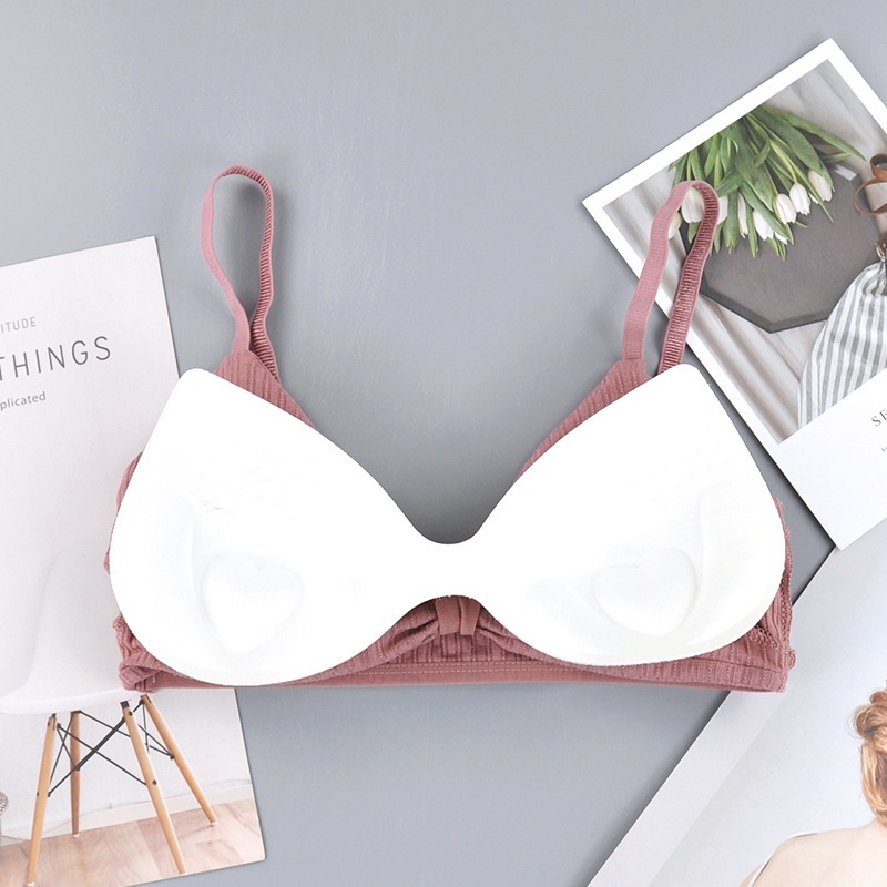 Áo Bra Cotton Nâng Ngực Dày Dặn Thắc Nơ Định Hình Ngực, Mút Ngực Có Thể Tháo Rời ELSA BRA - 308