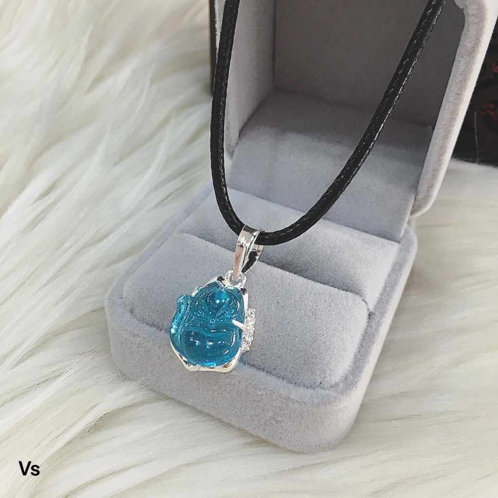 Dây chuyền HL bọc bạc + Dây da bọc bạc