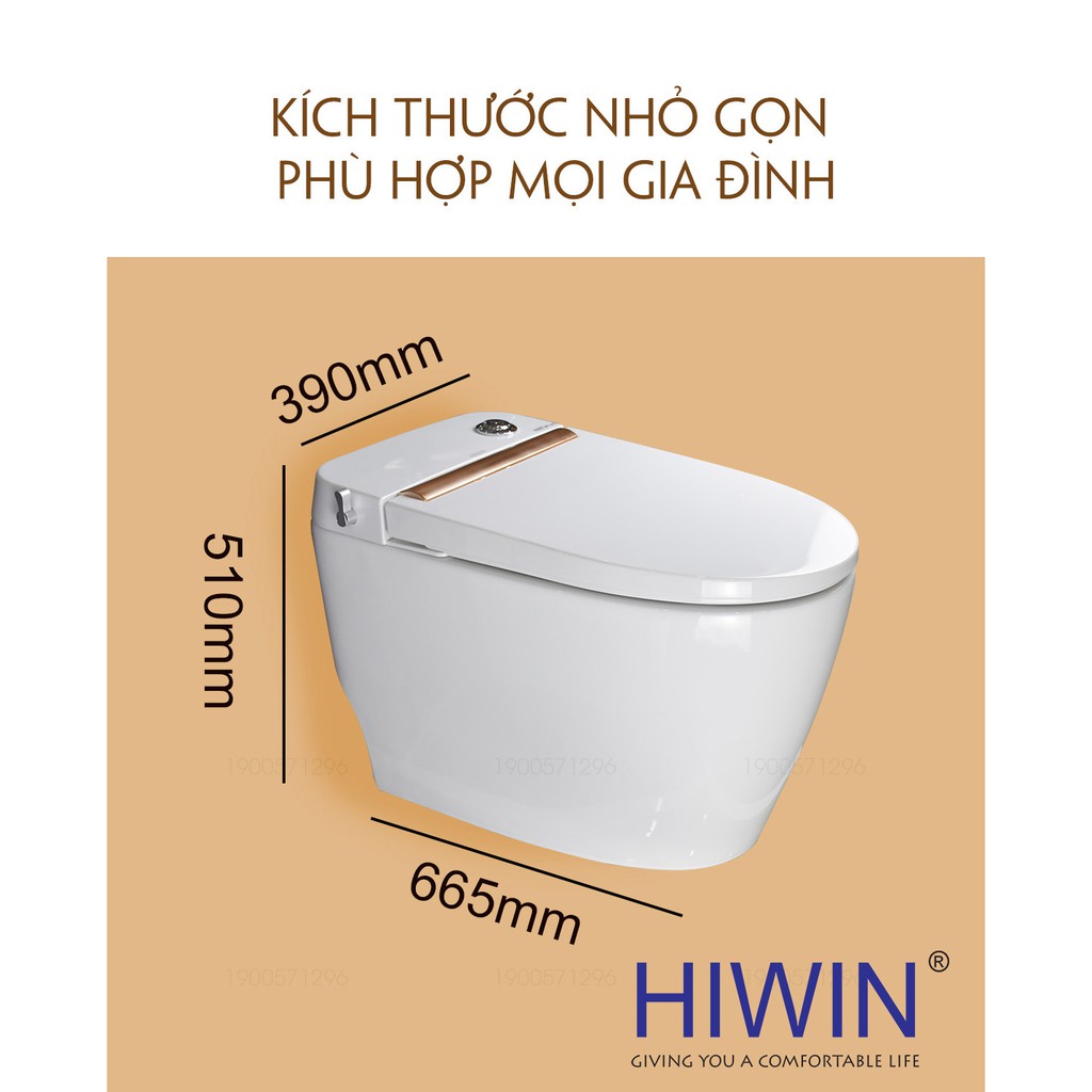 Bồn cầu két nước âm có vòi xịt rửa vệ sinh cao cấp Hiwin MT-240 (665*390*510mm)