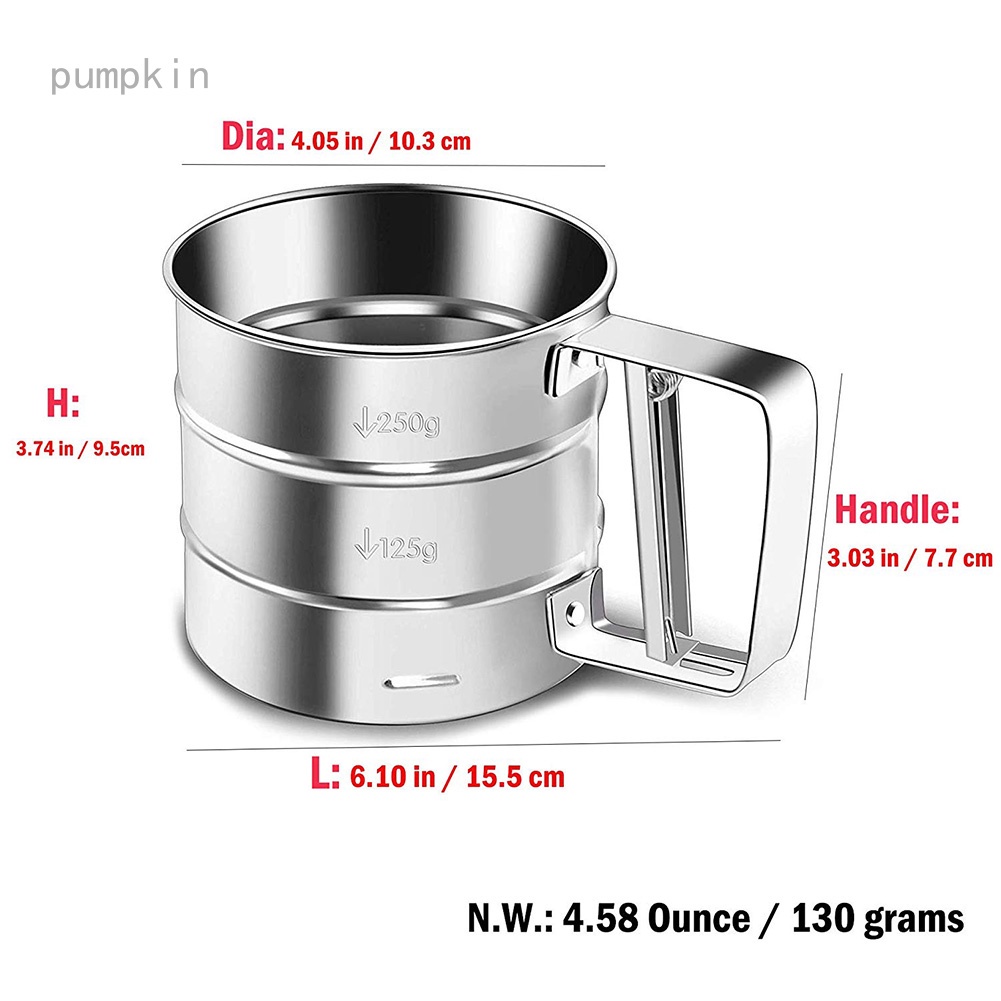 Pumpkin Cốc Rây Bột Inox