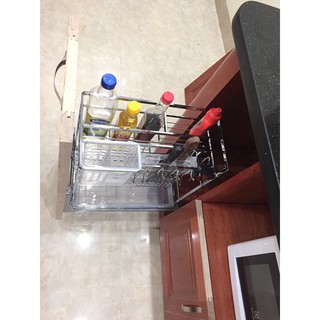 GIÁ ĐỰNG DAO THỚT & GIA VỊ ĐA NĂNG- Ray âm giảm chấn CAO CẤP
