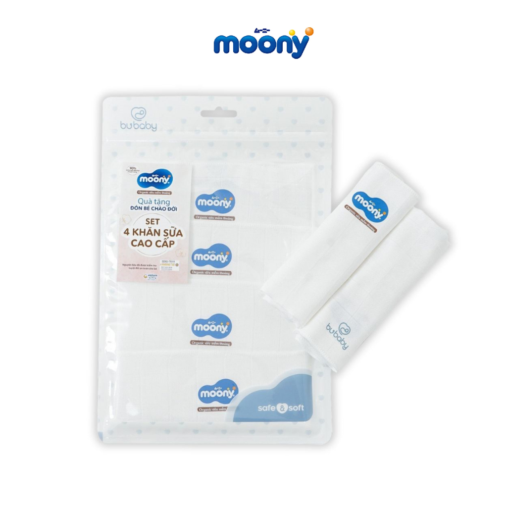 MKB Gift Bộ 4 khăn sữa cao cấp Moony