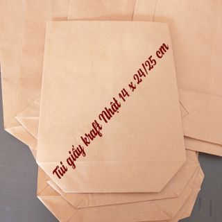 Combo 100 túi giấy kraft Nhật 14 x 24/25cm