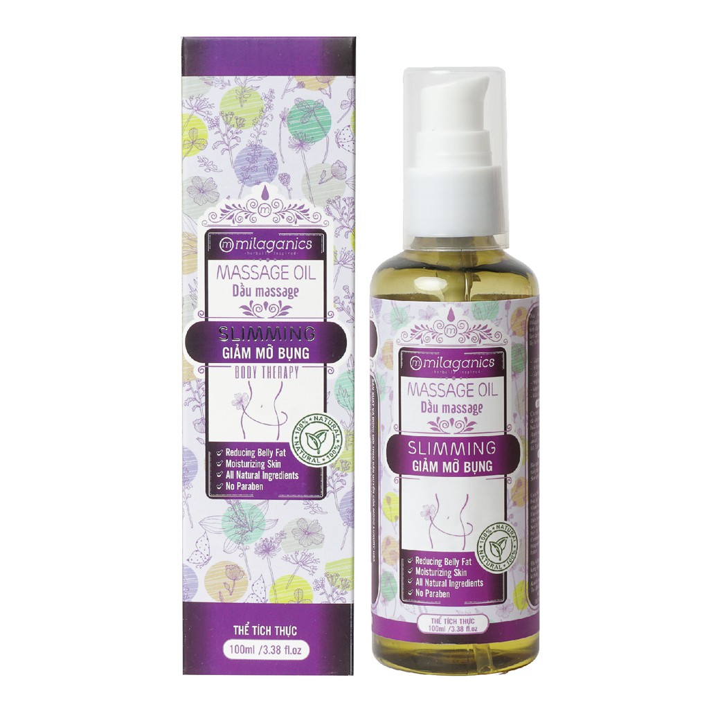 Dầu Massage Giảm Mỡ Bụng Hỗ Trợ Làm Tan Mỡ, Dưỡng Da Mềm Mịn Từ 8 Loại Dầu Thiên Nhiên MILAGANICS 100ml (Chai) | BigBuy360 - bigbuy360.vn