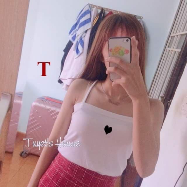 Áo 2 dây tim giữa ngực Chất bozip TTK649