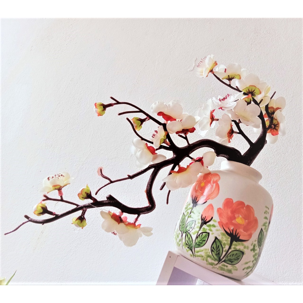 Lọ hoa decor, Bình hoa đào khoe săc,gốm sứ bát tràng cao cấp, trang trí nhà cửa, bàn làm việc,quà tặng nhân dịp