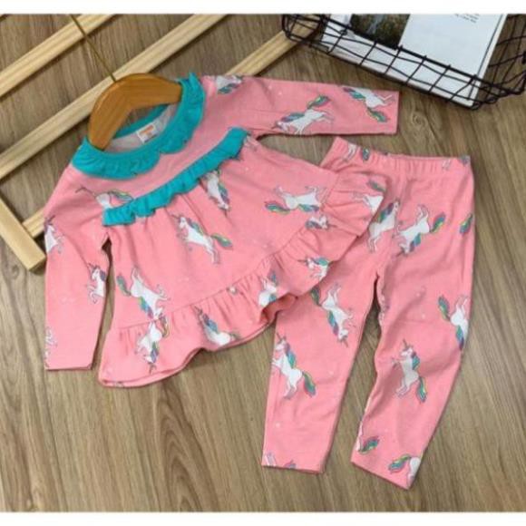 HOT HIT Bộ dài tay bèo cổ thun borip xuất khẩu mềm đẹp cho bé gái từ 11 đến 23kg - Bộ quần áo trẻ em - My Store