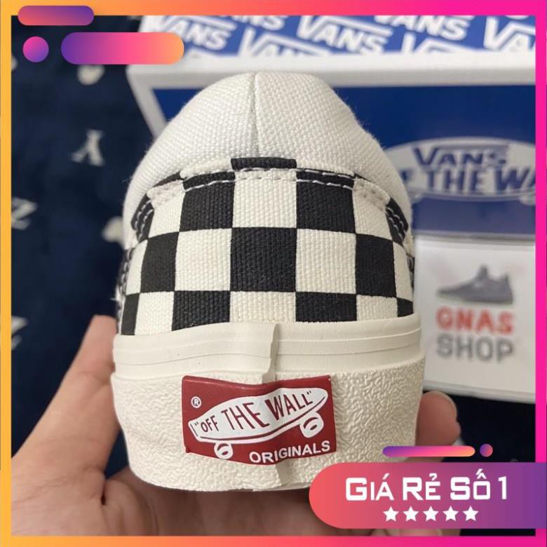 [Chuẩn 11 - hộp xanh] Giày thể thao lười slip on caro vault đen trắng nam nữ không dây | BigBuy360 - bigbuy360.vn