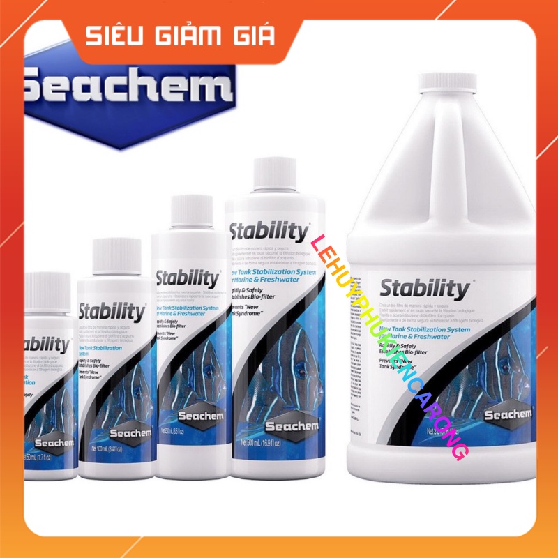 Vi Sinh Bể Cá Seachem Stability, Vi Sinh Sống Chính Hãng Mỹ Hàng Có Tem Chai 250ml
