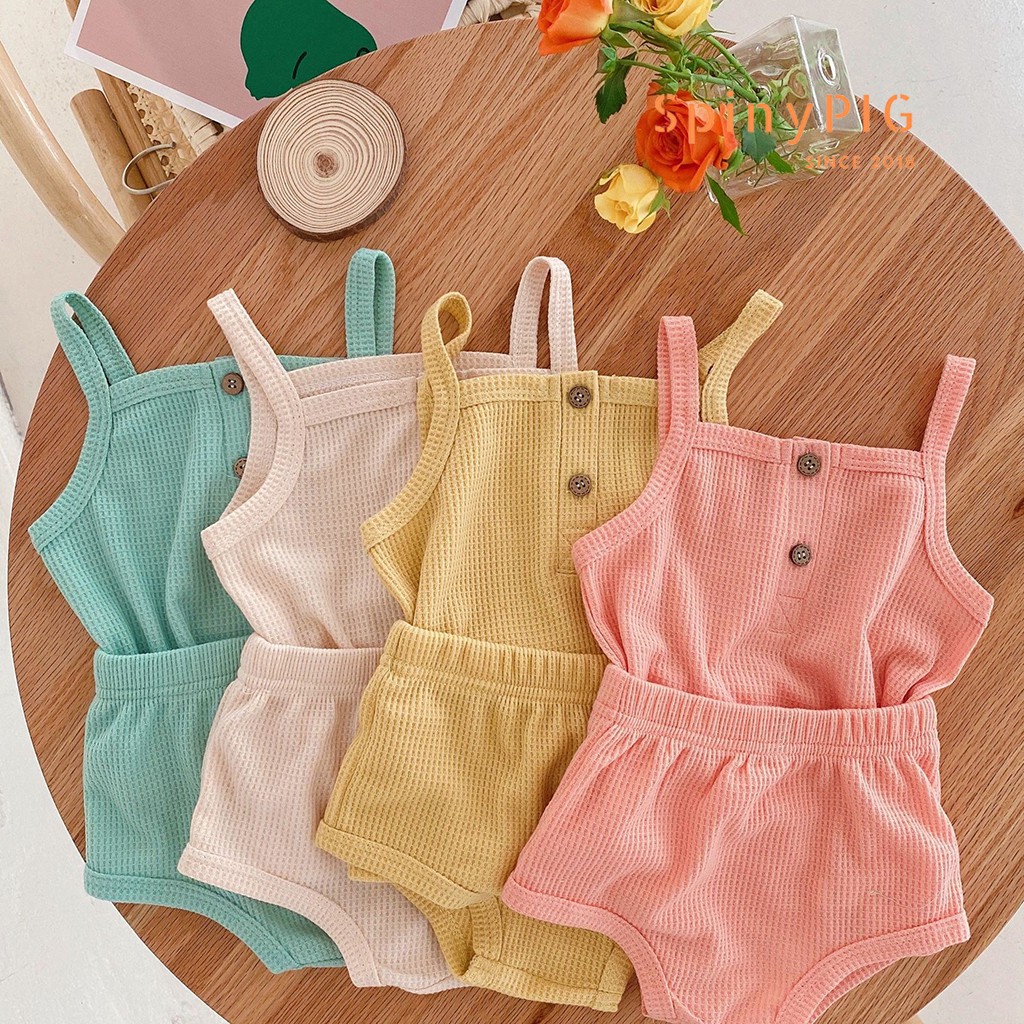 Bộ quần áo sơ sinh 2 dây 0-2 tuổi cotton dệt kim cực mềm HÀNG ĐẸP
