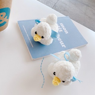 ốp airpod airpods case airpod 2 case airpod pro bọc airpods 2 ốp lưng airpod protective cover ◐﹍♘Net celebrity big white duck AirPods2 generation pro woolen line cute bluetooth headset set AirPods3 cartoon rubber sleeve soft shell AirPods1 2 plush 3
