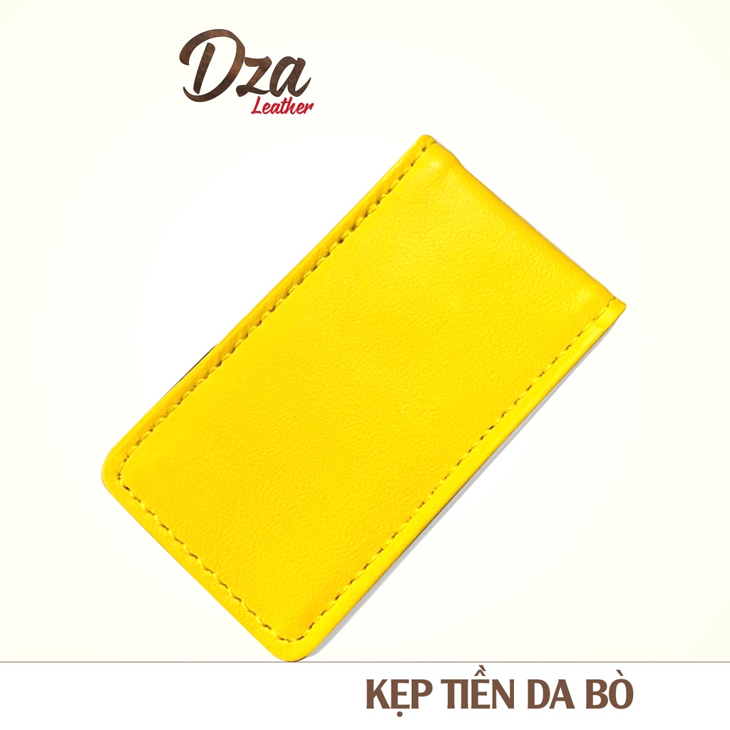 Kẹp tiền da bò Dza leather tiện lợi nhiều màu sắc lựa chọn, nhỏ gọn tiện lợi thay ví truyền thống