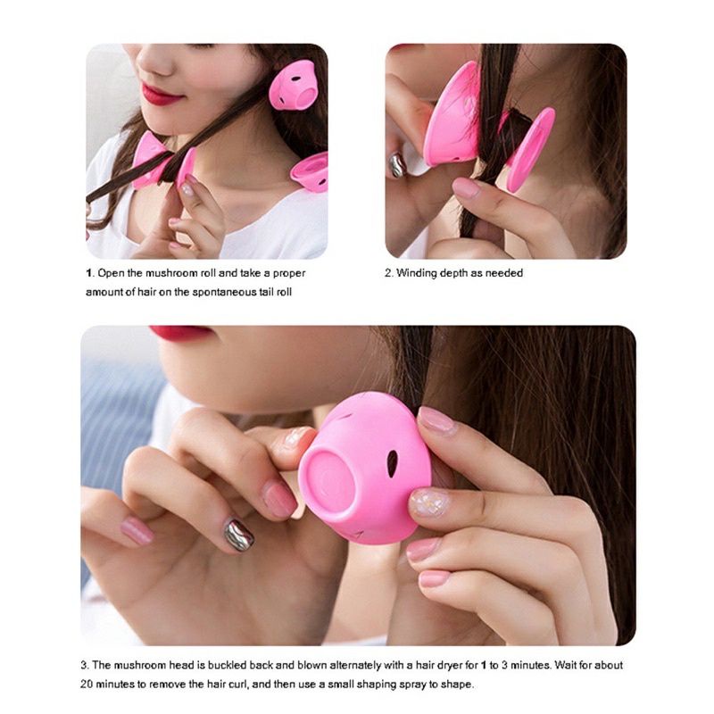 Sét 10 cái dụng cụ cuốn tóc silicone dành cho bạn nữ#
