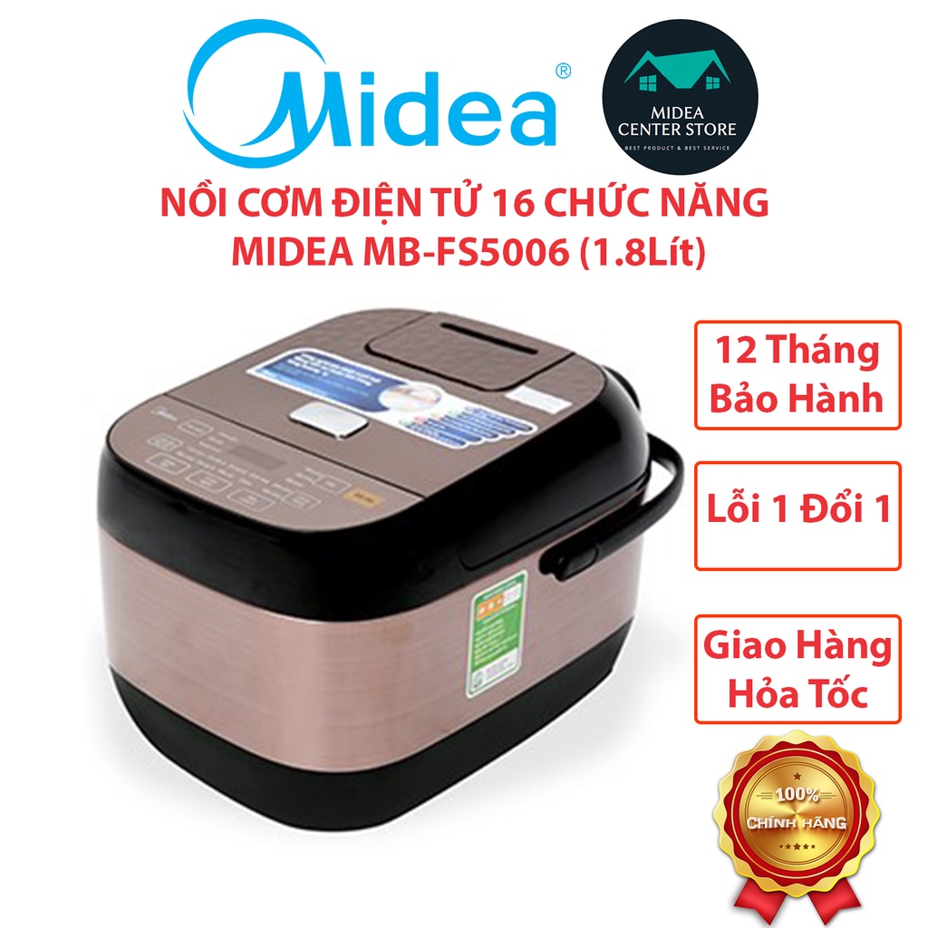 [Chính hãng] Nồi cơm điện tử đa năng Midea 1.8lít MB-FS5006 nấu nhanh cơm ngon, bảo hành 12 tháng toàn quốc, lỗi 1 đổi 1