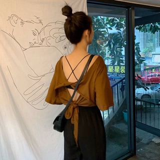 Áo Thun Thắt nơ hở lưng rộng