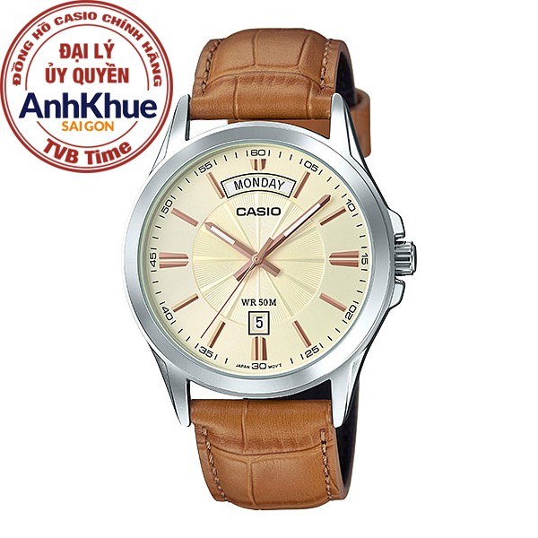 Đồng hồ nam dây da Casio Standard chính hãng Anh Khuê MTP-1381L-9AVDF (39mm)